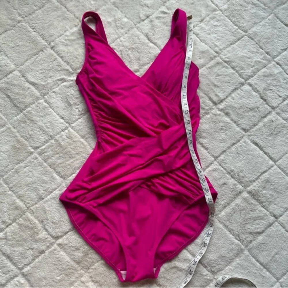 Gottex | Magenta Lattice Surplice One Piece Swimsuit | Size 12